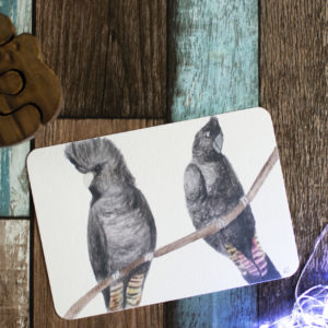 Koala, Black Cockatoos & Bilbies -Art Prints Based on 12 Days of Xmas – Two Cockatoos