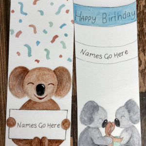 Personalised Glossy Bookmarks With Koalas – 2 Options available