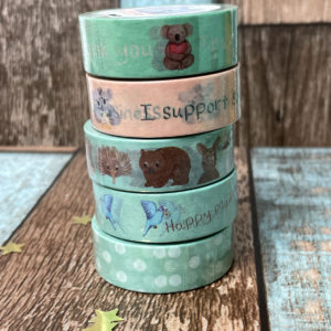 Washi Tape for Decoration or Packaging -Polka Dots, Thank You, I Support Small Business, Happy Mail, Aussie Animals – Art by Kathleen Stuart