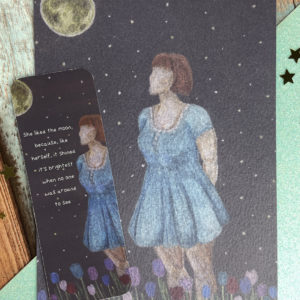 Girl in Tulips at Night – Prints or Bookmark