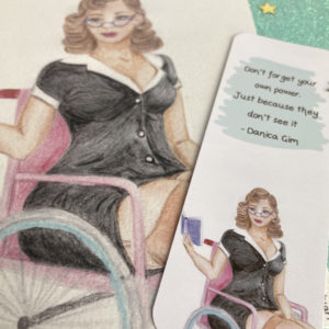 Bookish Pin-Up in a Wheelchair – Print or Bookmark