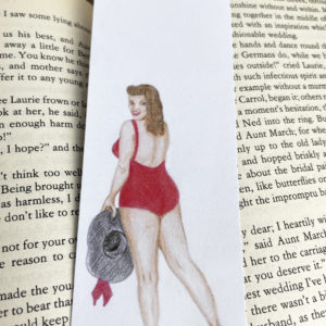Beach Pin-Up Girl with Hat – Bookmark