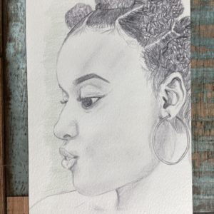Girl with Bantu Knots – Choose from prints or Bookmark